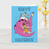 フリントストーンズ |フレッドの尻尾のスライド カード (黄色い花)