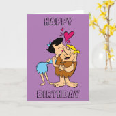 フリントストーンズ |ベティキスをする・バーニー カード (黄色い花)