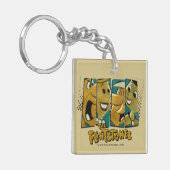 フリントストーンズ |レトロ漫画キャラクターパネル キーホルダー (正面左)