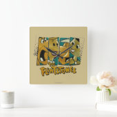 フリントストーンズ |レトロ漫画キャラクターパネル スクエア壁時計 (ホーム)