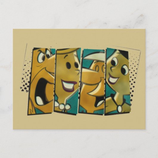 フリントストーンズ |レトロ漫画キャラクターパネル ポストカード (正面)