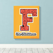 フリントストーンズ |大学スタイルモノグラム キャンバスプリント (インサイチュ (ウッドフロア))