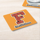 フリントストーンズ |大学スタイルモノグラム スクエアペーパーコースター (アングル)