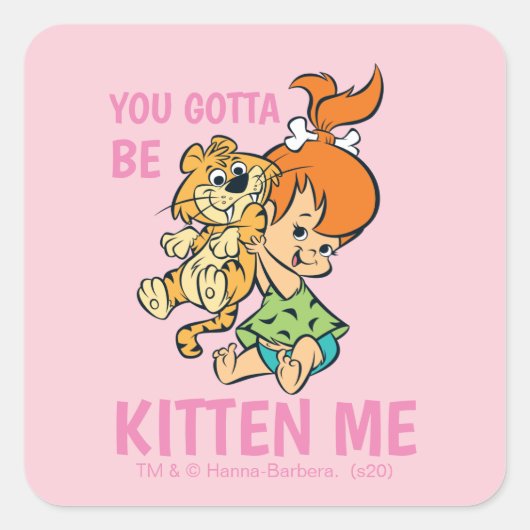 フリントストーンズ |小石と彼女の虎 スクエアシール (正面)