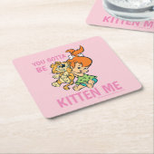 フリントストーンズ |小石と彼女の虎 スクエアペーパーコースター (アングル)