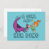 フリントストーンズ |小石&ディノボー遊ルボール インビテーションポストカード (正面/裏面)