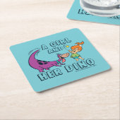 フリントストーンズ |小石&ディノボー遊ルボール スクエアペーパーコースター (アングル)