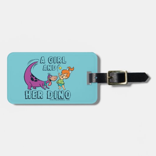 フリントストーンズ |小石&ディノボー遊ルボール ラゲッジタグ (正面横)