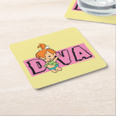 フリントストーンズ |小石 – Little Diva スクエアペーパーコースター (アングル)