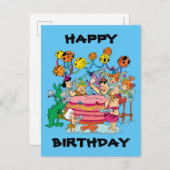 フリントストーンズ |誕生日パーティー インビテーションポストカード (正面/裏面)