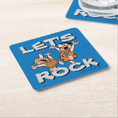 フリントストーンズ | Fred & Barney - Let's Rock スクエアペーパーコースター (アングル)
