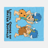 フリントストーンズ | Fred & Barney Water Buffaloes フリースブランケット (正面(横))