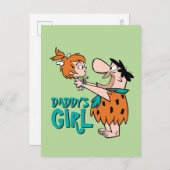 フリントストーンズ Fred & Pebbles – パパの女の子 インビテーションポストカード (正面/裏面)