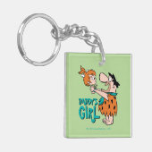 フリントストーンズ Fred & Pebbles – パパの女の子 キーホルダー (正面左)