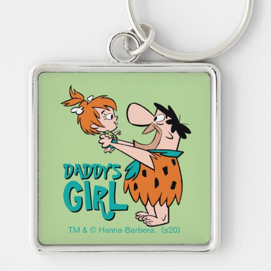 フリントストーンズ Fred & Pebbles – パパの女の子 キーホルダー (正面)