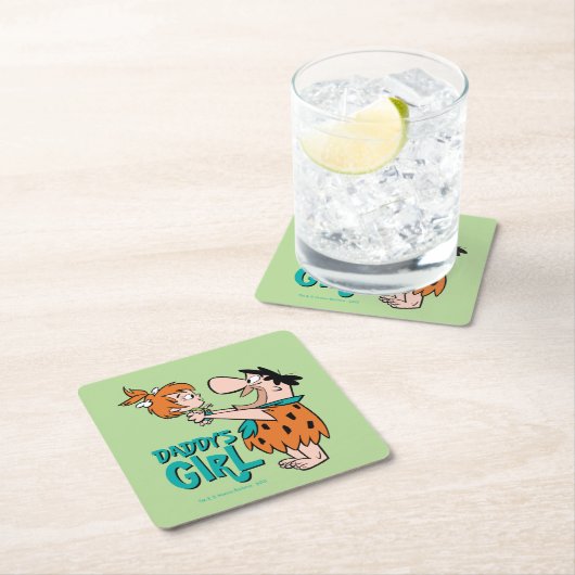 フリントストーンズ Fred & Pebbles – パパの女の子 スクエアペーパーコースター (インサイチュ)