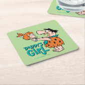 フリントストーンズ Fred & Pebbles – パパの女の子 スクエアペーパーコースター (アングル)