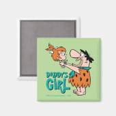 フリントストーンズ Fred & Pebbles – パパの女の子 マグネット (正面/裏面)
