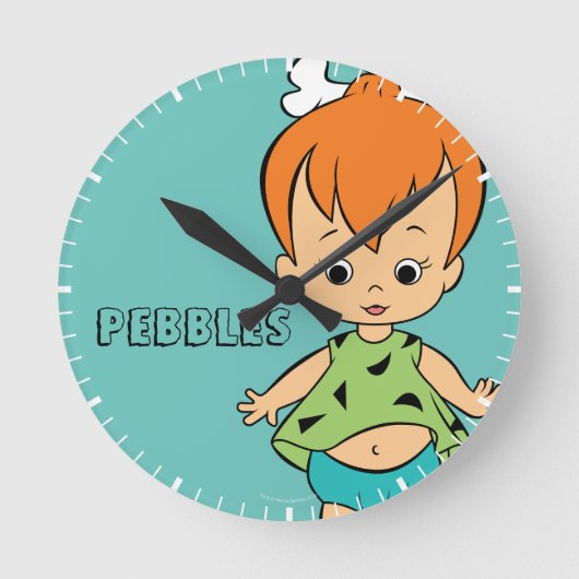 フリントストーンズ | Pebbles Flintstone ラウンド壁時計 (正面)
