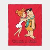 フリントストーンズ | Wilma キスをする Fred フリースブランケット (正面)