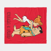 フリントストーンズ | Wilma キスをする Fred フリースブランケット (正面(横))