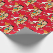 フリントストーンズ | Wilma キスをする Fred ラッピングペーパー (角)