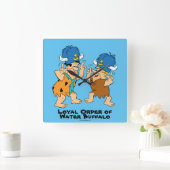 フリントストーン|フレッド及び口論の水牛 スクエア壁時計 (ホーム)