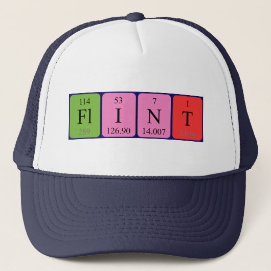 フリント周期表名hat キャップ (正面)