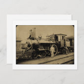 フリント&ペーレマーケット鉄道エンジン# 11セピア ポストカード (正面/裏面)