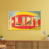 フリント（ミシガン州） Large Letter ScenesFlint, MI キャンバスプリント (インサイチュ (リビング))