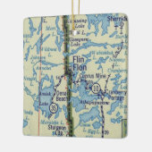 フリンフロンマニトバヴィンテージの地図 セラミックオーナメント (左)