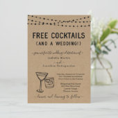 フリーおもしろいカクテルと結婚式招待状 招待状 (スタンド正面)