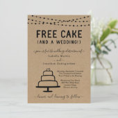 フリーおもしろいケーキと結婚式招待状 招待状 (スタンド正面)
