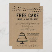 フリーおもしろいケーキと結婚式招待状 招待状 (正面/裏面)