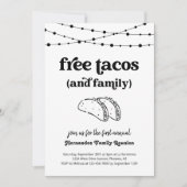 フリーおもしろいタコスとファミリー懇親会招待状 招待状 (正面)