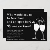 フリーおもしろいフードオープンバーカジュアル結婚式招待状 招待状 (正面/裏面)