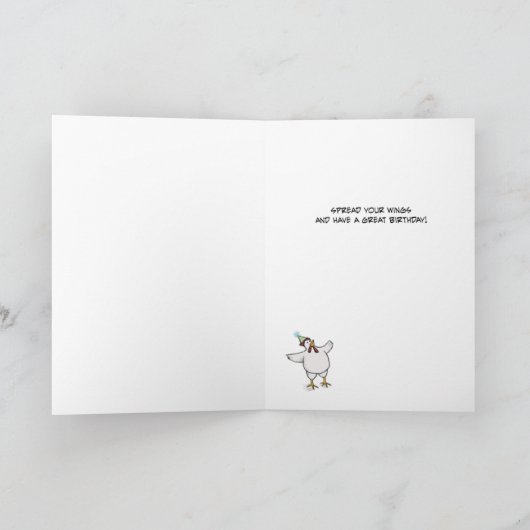 フリーおもしろいレンジ鶏誕生日 カード (内部)