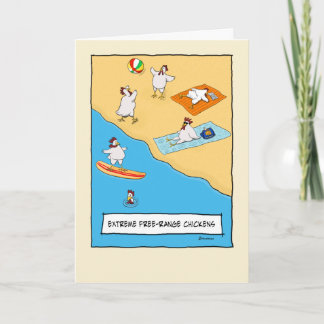 フリーおもしろいレンジ鶏誕生日 カード