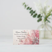 フリーお洒落ストーリーテラーのピンクの輝き 名刺 (スタンド正面)