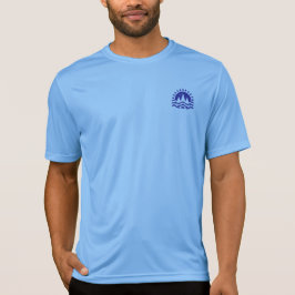 フリーな冒険家エンブレム ブルー ライフスタイルTシャツ Tシャツ