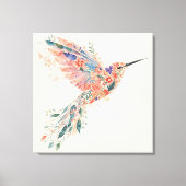 フリーな精神の鳥 - 水彩ボヘミアン風壁画 キャンバスプリント (正面)