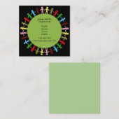 フリーのモダンな訳者の言語通訳 スクエア名刺 (正面/裏面)