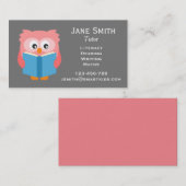 フリーのリテラシー・チューター、先生読・フクロウ 名刺 (正面/裏面)