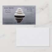 フリーの心理学者のセラピストの禅の石 名刺 (正面/裏面)