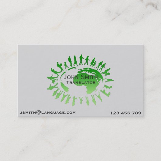 フリーの訳者の言語通訳 名刺 (正面)