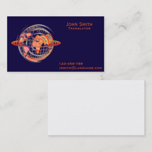 フリーの訳者の言語通訳 名刺 (正面/裏面)