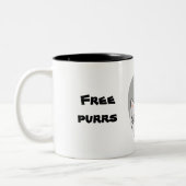 フリーの財布と幼児の子猫声 ツートーンマグカップ (左)