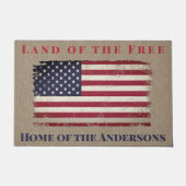 フリーアメリカ国旗の地パーソナライズされた ドアマット (正面)