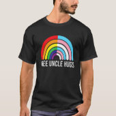 フリーアンクルハグレインボートランスジェンダー国旗Lgbtqゲイ Tシャツ (正面)
