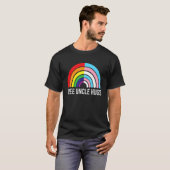 フリーアンクルハグレインボートランスジェンダー国旗Lgbtqゲイ Tシャツ (正面フル)